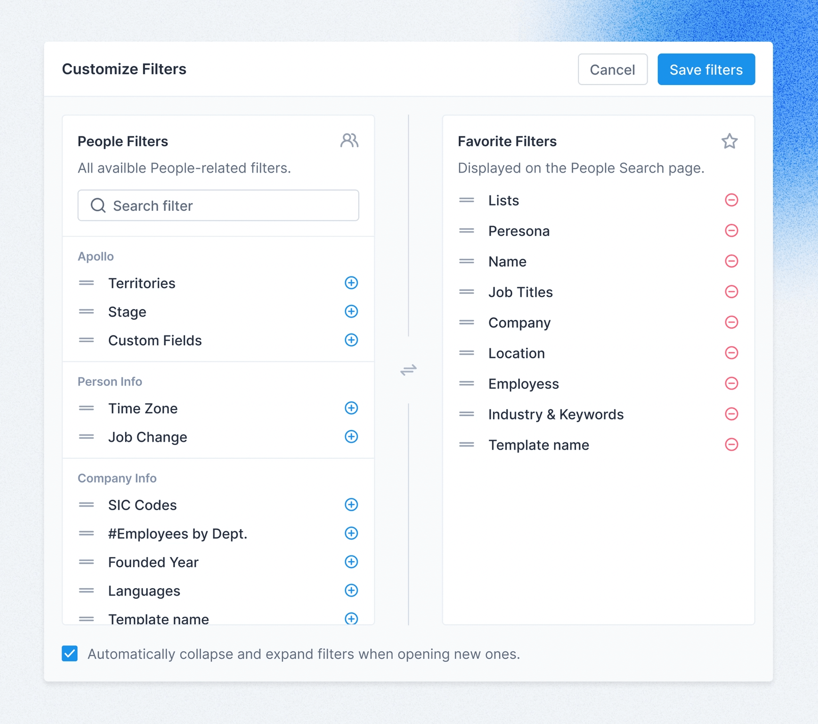 Filters interface inspiration 26