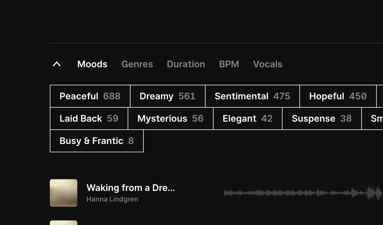 Filters interface inspiration 18
