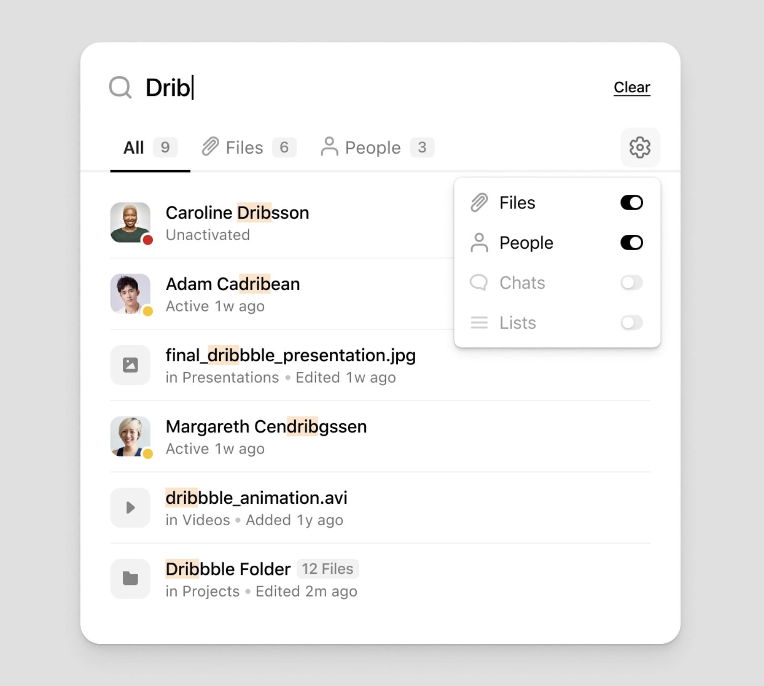 Search interface inspiration 30