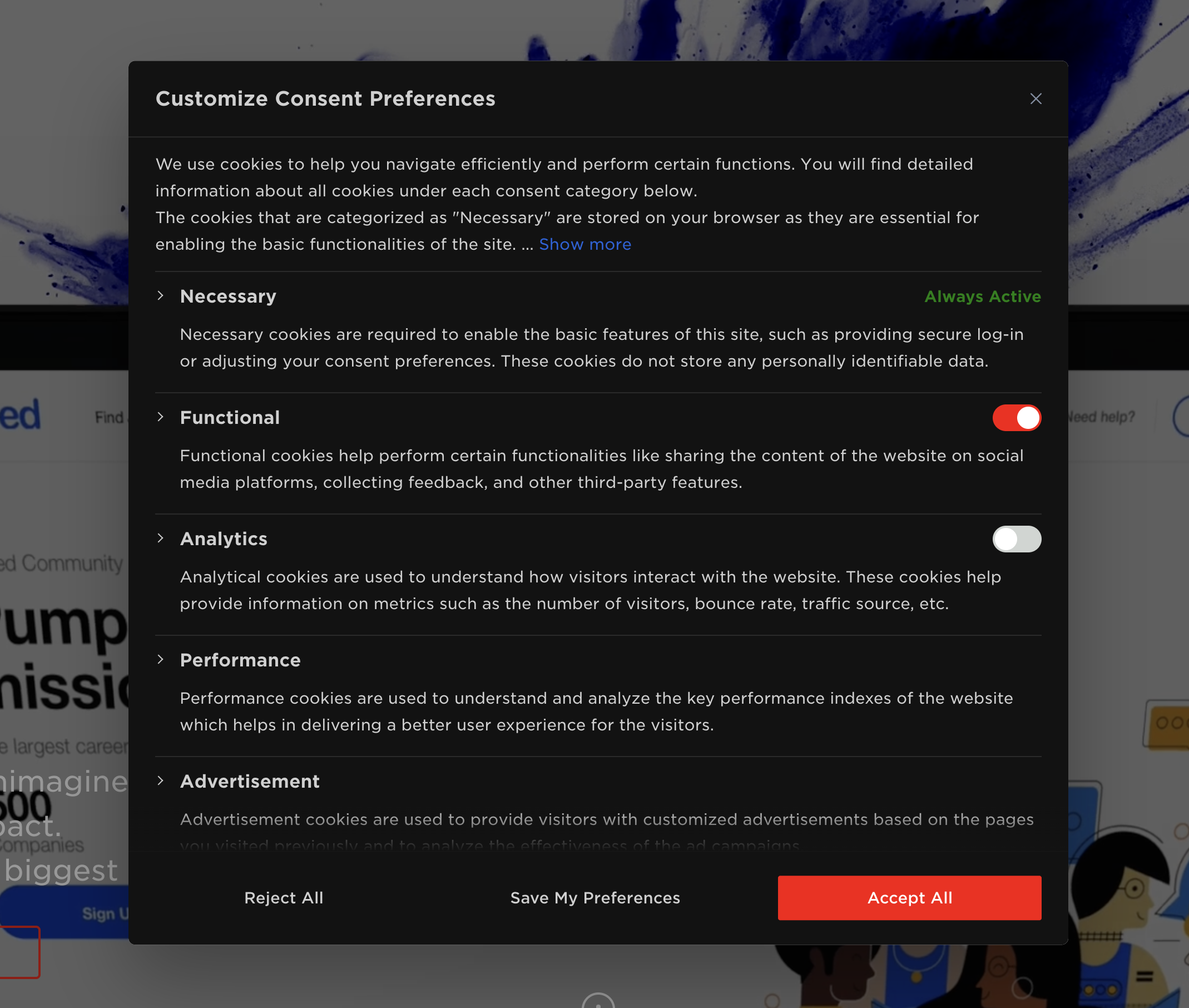Cookies interface inspiration 23