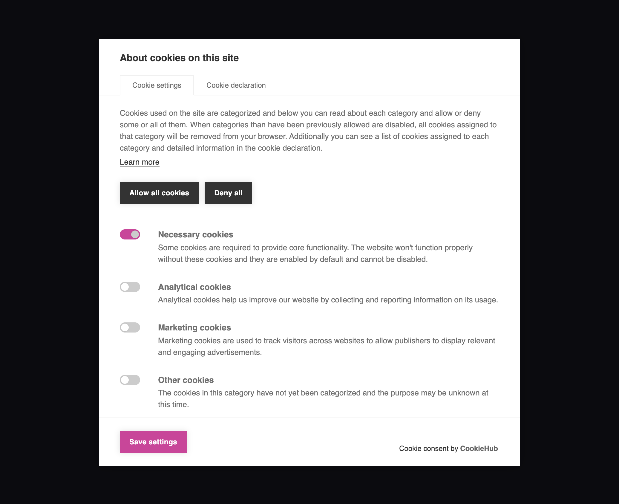 Cookies interface inspiration 29