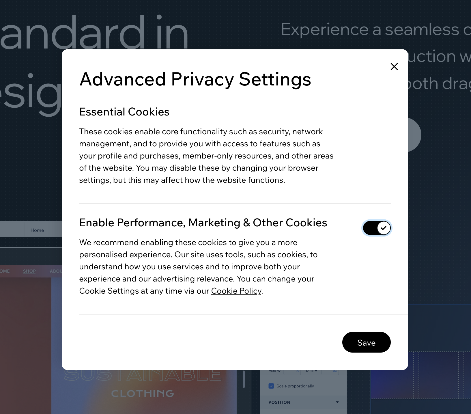 Cookies interface inspiration 14