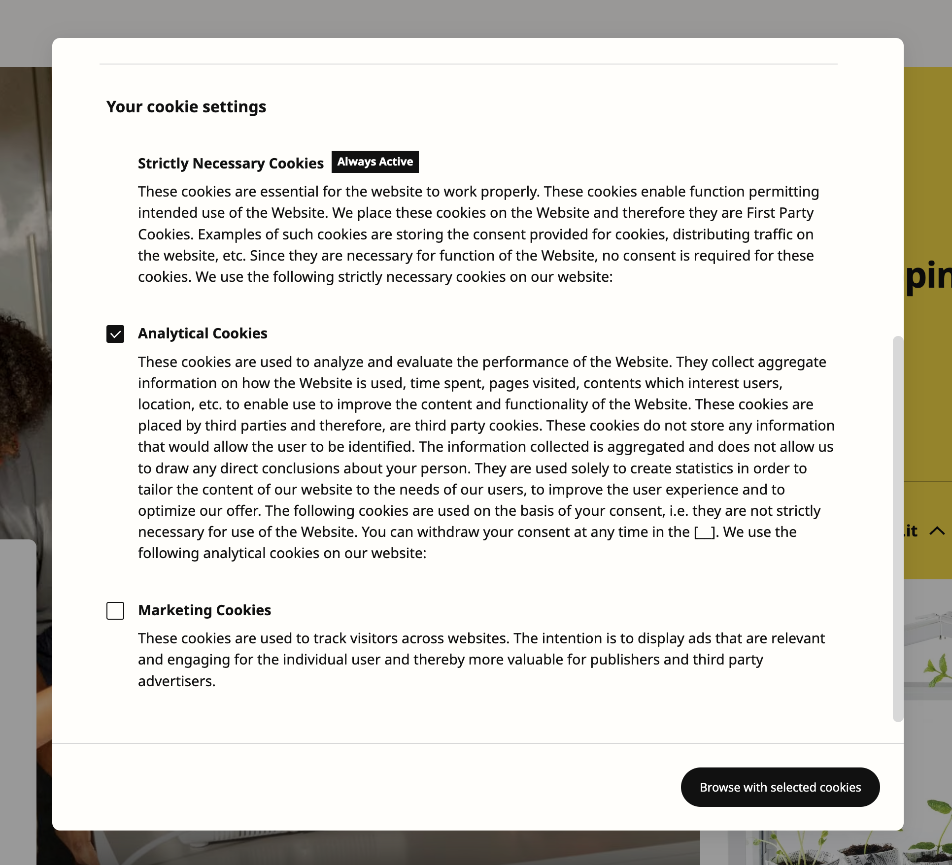 Cookies interface inspiration 27