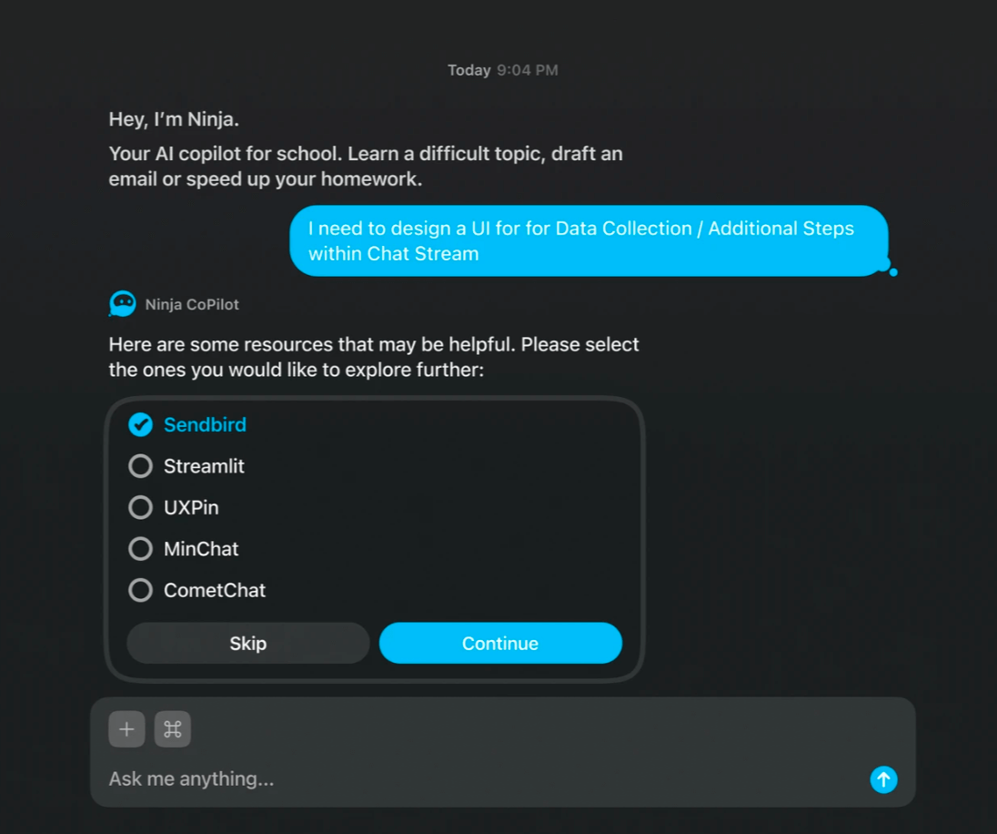 Chat interface inspiration 22