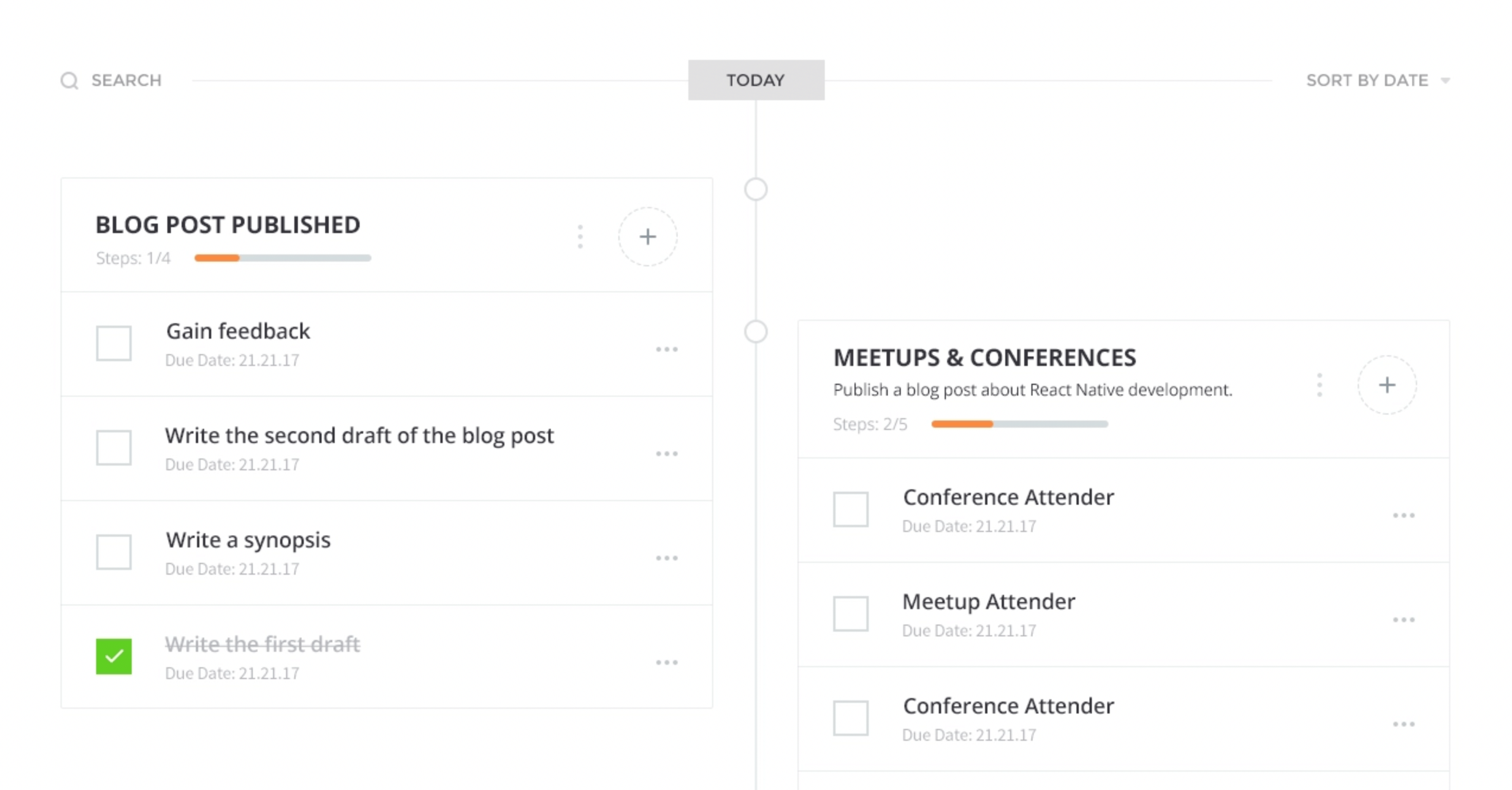 Timeline interface inspiration 25