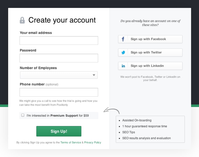 Sign Ups interface inspiration 16