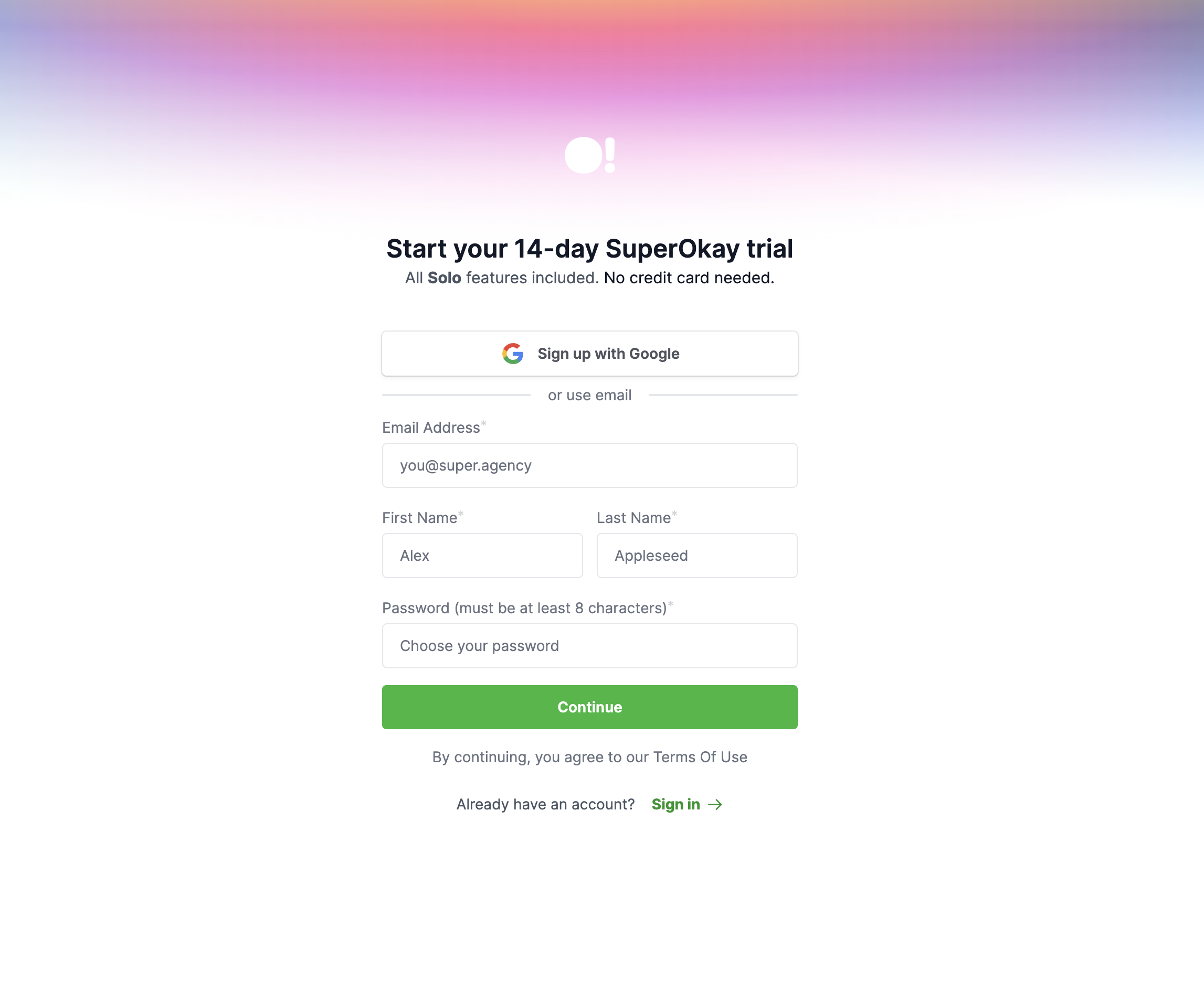 Sign Ups interface inspiration 21