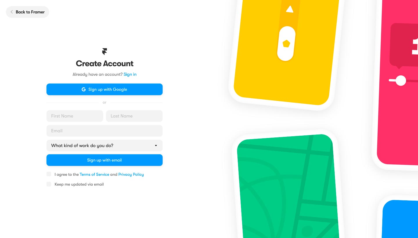 Sign Ups interface inspiration 17