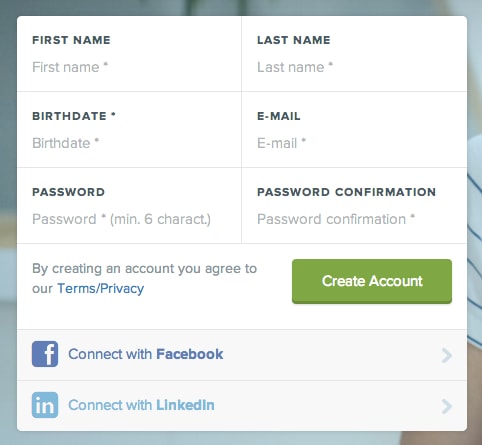 Sign Ups interface inspiration 24