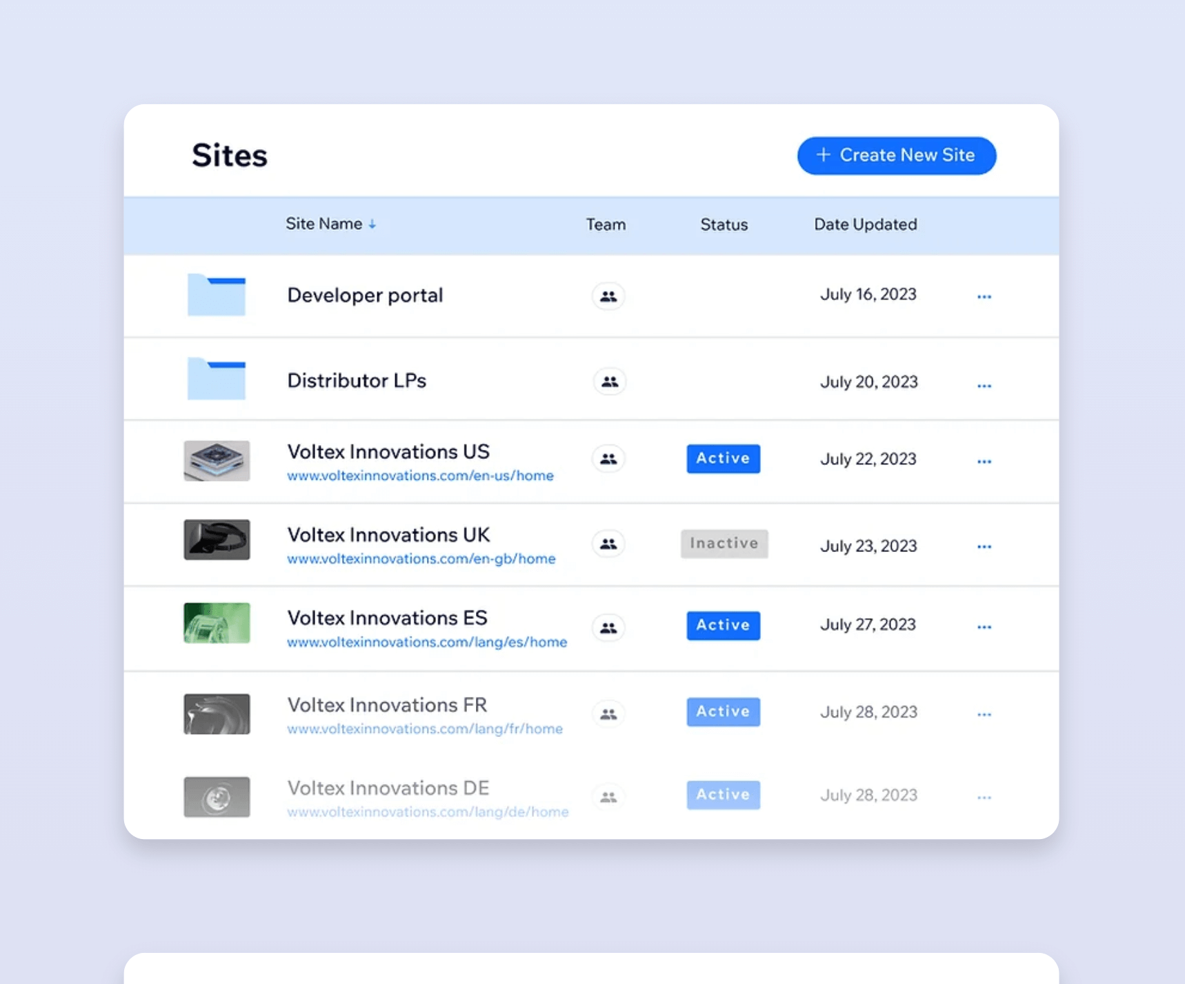 Tables interface inspiration 22