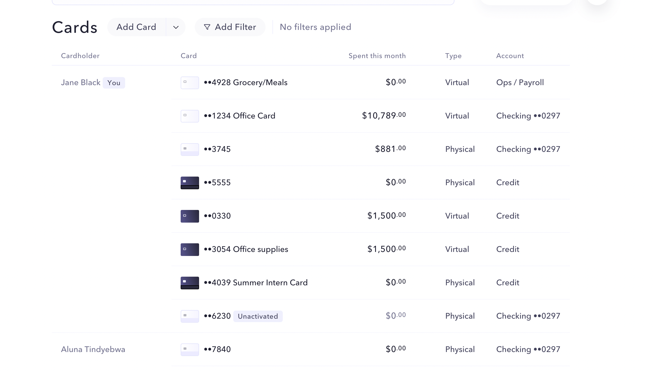 Tables interface inspiration 16
