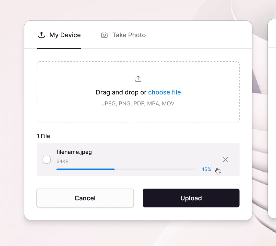 Uploads interface inspiration 17