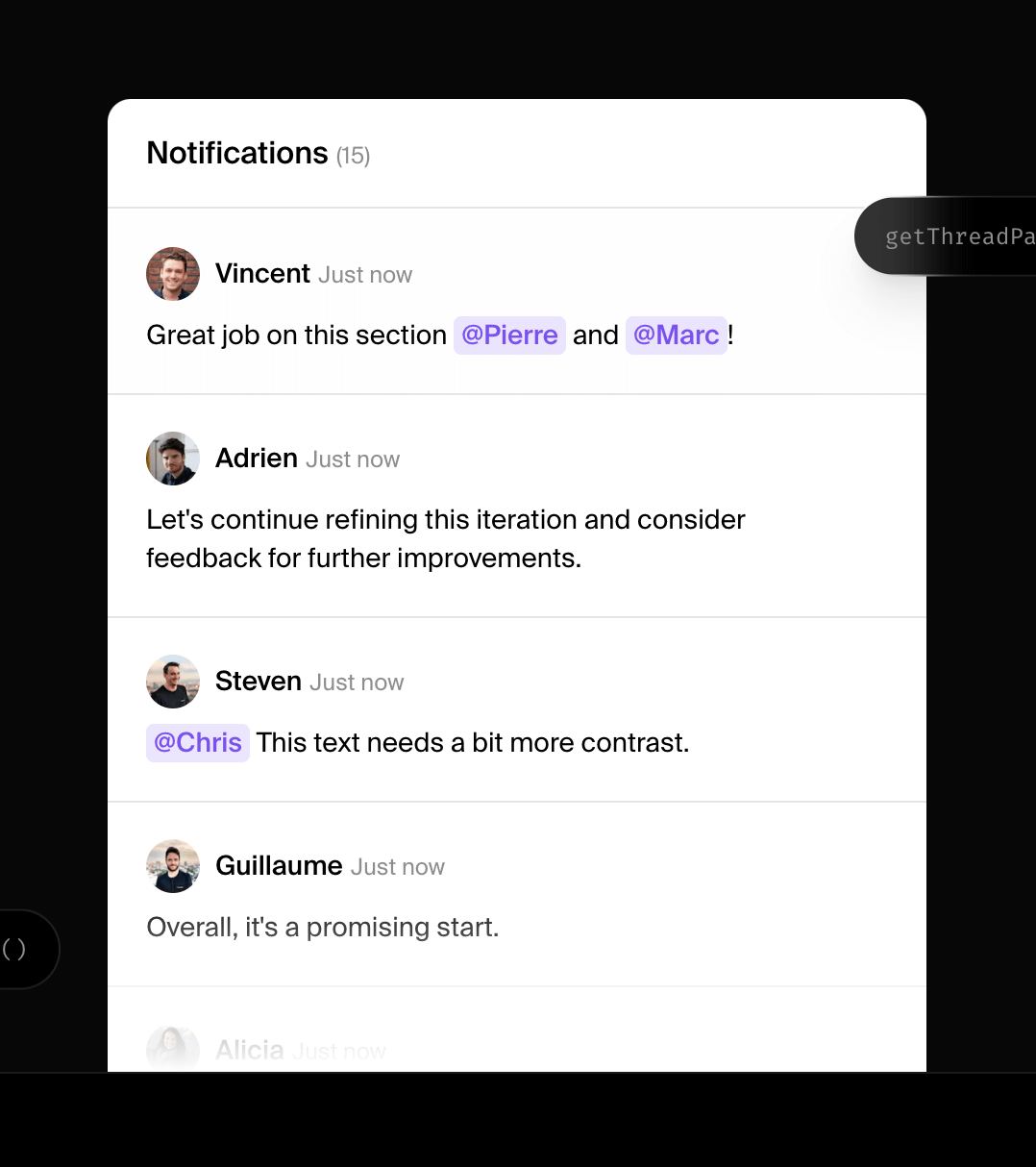 Notifications interface inspiration 14