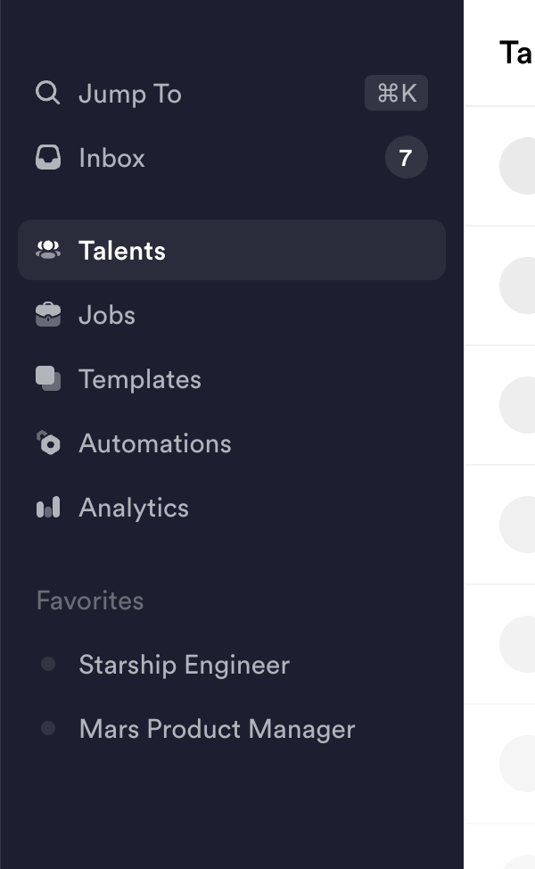 Sidebar interface inspiration 16