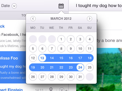 Calendars interface inspiration 17