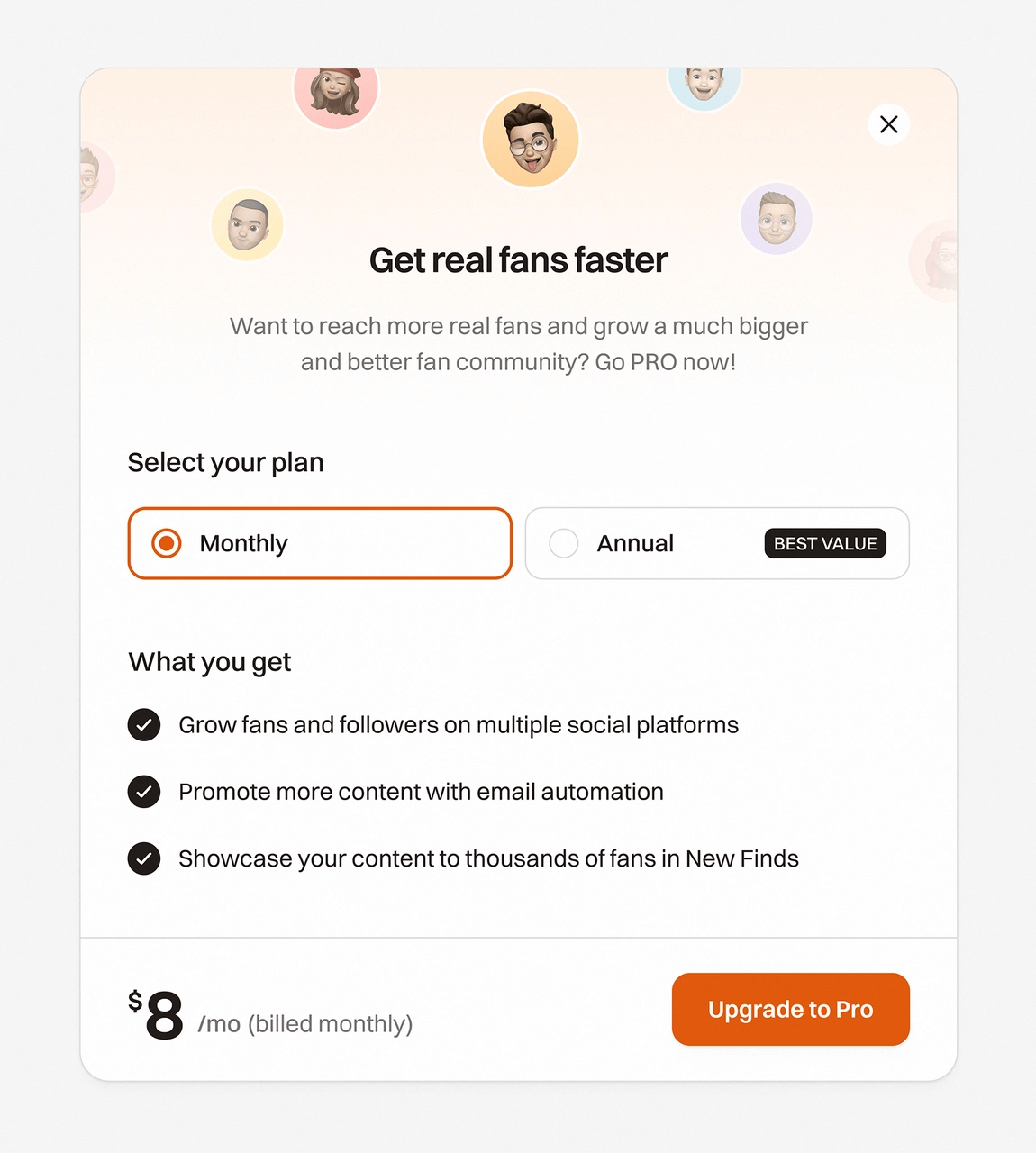 Upgrade plan interface inspiration 18